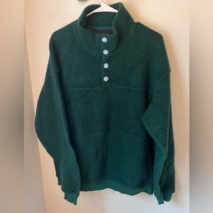 Outdoor voices green snap button fleece-men